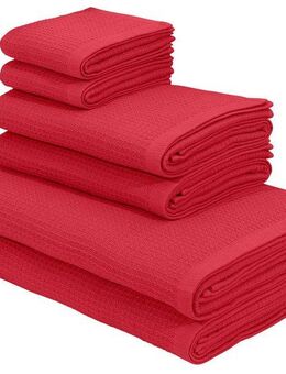 KangaROOS Handtuch Set Cassidy, Handtuch in Premium Qualität, 500 gr/m², Waffeloptik, Frottier (Set, 6-St), Duschtücher, Handtücher, Gästetücher, 100% Baumwolle, 5 Jahre Garantie
