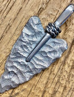 Grosse grob geschmiedete Pfeilspitze 925 Silber als Anhänger - Köln