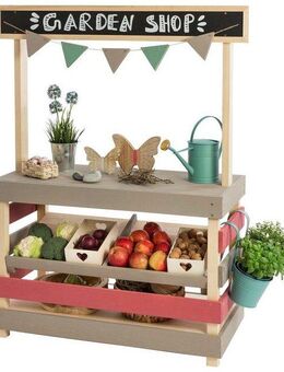 MUDDY BUDDY® Kaufladen Garden Friend, Outdoor Shop, natur - warmgrau - malvenrosa