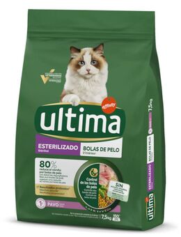 1,5 kg gratis! 7,5 kg / 10 kg Ultima - 7,5 kg Sterilized Hairball Truthahn