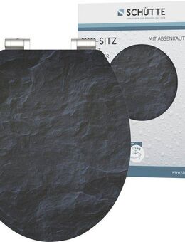 Schütte WC-Sitz BLACK STONE, High Gloss mit MDF Holzkern, mit Absenkautomatik