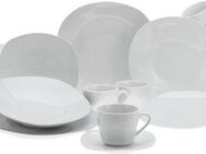CreaTable Kombiservice Square Weiss (30-tlg), 6 Personen, Porzellan, abgerundete, quadratische Form