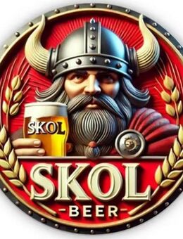 SKOL Viking Beer, Metallschild, 2D, 20 cm, aus Sammlung - Darmstadt