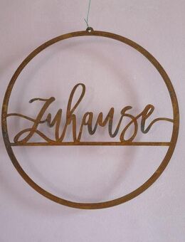 Edelrost Schild "Zuhause" Loop - Kraftisried