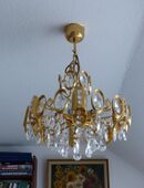Sölken Kristall-deckenleuchter,messing vergoldet ,gebraucht Tip Top in Ordnung in 35041