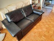 Schlafsofa, Leder, schwarz - Hamburg