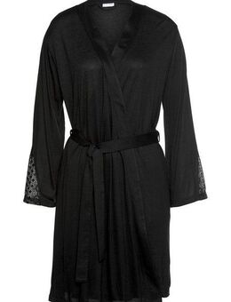 LASCANA Kimono, Kurzform, Viskose, Gürtel, mit langen Ärmeln und Spitzen-Details