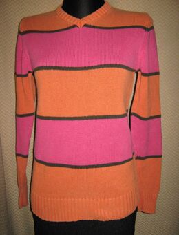 Ausgefallen * Original VINTAGE * DESIGNER * Color Blocking * Strick * Pullover ''Beyanb'' Gr. 40- 42/ M * Oversize * mandarin * orange * pink * schwarz * - Riedlingen