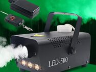 500W Mini Nebelmaschine, mit 3 RGB LED Lichtern Tragbare Nebelmaschine mit Funkfernbedienungen Outdoor Nebelmaschine für Party Hochzeit Bühneneffekt Disco Halloween - Uedem