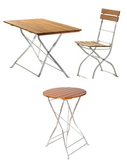 Biergartenmöbel – Gartenklapptische & Klappstühle - zu vermieten - Mering