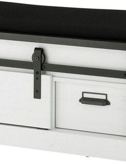 Home affaire Sitzbank SHERWOOD, modernes Holz Dekor, mit Scheunentorbeschlag aus Metall, Breite 93 cm