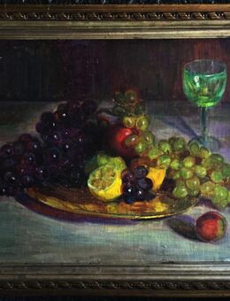 Ölgemälde THYRA STENBERG (1885, Corinth-Schülerin), Obstteller mit Weinglas!! - Berlin