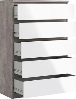 INOSIGN Kommode Naia, Aufbewahrung, 5 Schubladen, Hochglanz-Optik, grifflose Front, Modern, skandinavisches Design, in mehrere Farben, Hoch