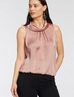 Laura Scott Blusentop für feminine Anlässe, mit Stehkragen, lässig geschnitten, unifarben