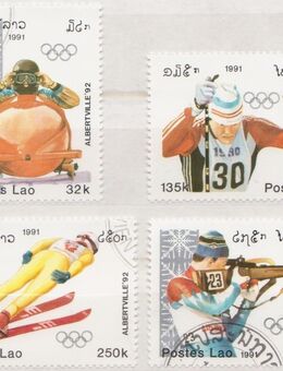 Olympia-Briefmarken 1992 Albertville von Postes Lao (3) [369] - Hamburg