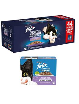 44 x 80 g / 44 x 85 g Felix + 12 x 85 g Mix in Gelee gratis! - 44 x 85 g "So gut wie es aussieht": Mix
