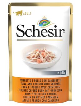 Schesir Jelly Pouch 6 x 85 g - Thunfisch mit Huhn und Garnele