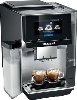 SIEMENS Kaffeevollautomat EQ700 classic TQ717D03, Cold Brew, intuitives 5" TFT-Display, App, aromaSelect, 30 Favoriten, autom. Dampfreinigung, edelstahl