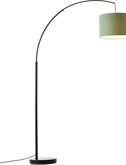 my home Stehlampe Elijah, ohne Leuchtmittel, Bogenlampe Textilschirm Stoff Ø 36cm