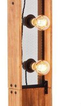 Brilliant Stehlampe Calandra, ohne Leuchtmittel, 125,5 x 20 x 20 cm, 4 x E27, Metall/Holz, schwarz/holz
