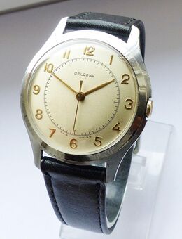 Schöne seltene Delcona Swiss Ultra-Slim Herren Vintage Armbanduhr - Kamp-Lintfort