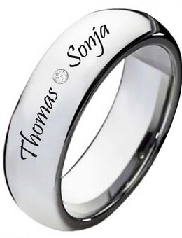 Damenring Wolframring DW128 mit Zirkonia - Aholming