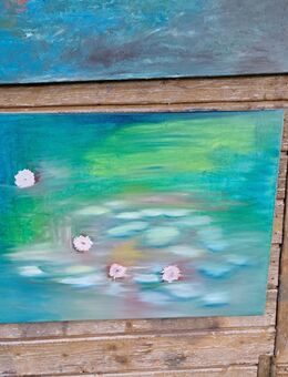 Ölfarben Gemälde Abstrakt Seerosen - Pliening