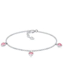 Elli Armband Herz Zirkonia Pink 925 Sterling Silber