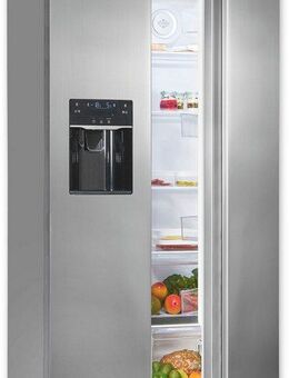 exquisit Side-by-Side SBS520-CF-040E inoxlook, 177 cm hoch, 90 cm breit