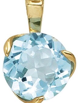 JOBO Kettenanhänger Anhänger mit Blautopas, 585 Gold