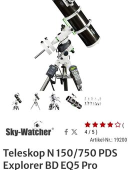 Teleskop Skywatcher 150/750 PDS - Chemnitz Zentrum