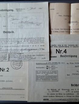 Konvolut amtlicher Dokumente ab 1935 - Invalidenrente / Witwenrente usw. - Niederfischbach