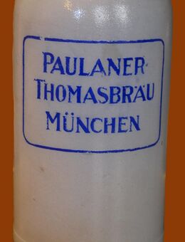 Bierkrug , Maßkrug , Steinzeug , Paulaner Thomasbräu München , Füllmenge 1,0Liter , Höhe 18,5cm , K326 - Görlitz