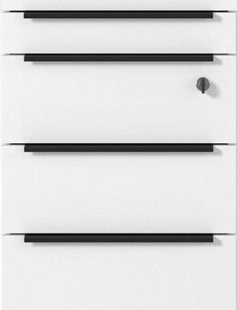 GERMANIA Rollcontainer Mailand, mit 4 Schubladen, optional mit Schubladendämpfung, Utensilienfach, 42x63 cm, Made in Germany