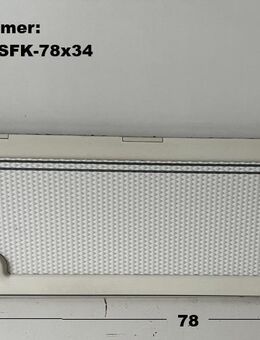 LMC Wohnwagen Staufachklappe ca 78 x 34 (für Ausschnitt 74,5 x 29,5) ohne Schlüssel gebr (zB LMC Favorit 530 K BJ06) (Stauraumklappe, Serviceklappe) - Schotten Zentrum