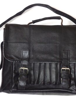 Aktentasche, Umhängetasche, schwarz, echt Leder, wie neu - Erfurt