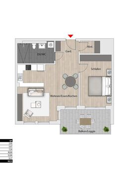 2-Zimmer Wohnung mit Balkon und Aufzug im betreuten Wohnen - Siegelsbach