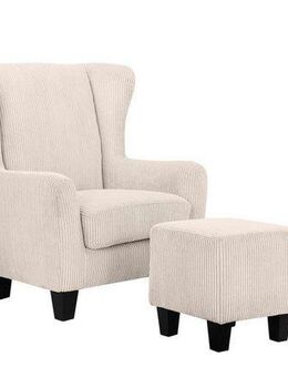 Home affaire Ohrensessel Chilly, Sessel mit Hocker und Federkern-Polsterung, (Set, 2-St., bestehend aus Sessel und Hocker), in Cord und Microfaser-Bezug, Unser Dauertiefpreis
