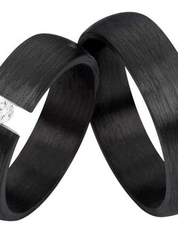 Trauringe Carbon C004 mit Diamant – Elegant & Zeitlos - Aholming