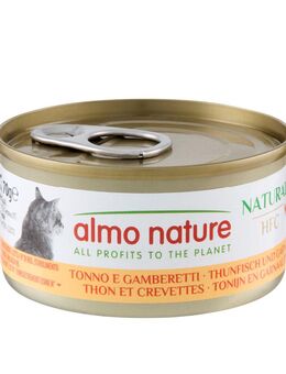 5 + 1 gratis! 6 x 70 g Almo Nature HFC - Natural Thunfisch und Garnelen