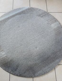 Teppich / Kurzflor Teppich rund 1,2m Durchmesser grau/braun meliert - Andernach