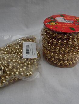 Weihnachtsbaumschmuck Kugelketten goldfarben - Kolkwitz