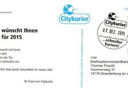 Citykurier: MiNr. KE 24, 07.12.2015, "Neujahr 2016", Satz, echt gelaufen - Brandenburg (Havel)
