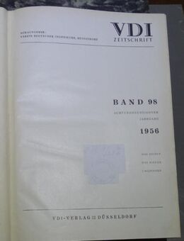 VDI Zeitschrift des Vereines deutscher Ingenieure. Bd. 98 / I & II Jg., 1956 Technikzeitschrift - Spraitbach