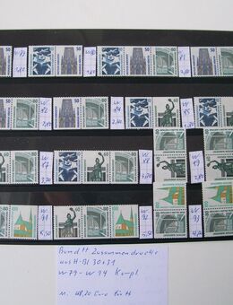 Briefmarken Bund, Zusammendrucke, Sehenswürdigkeiten, W79-W94 komplett - Erftstadt