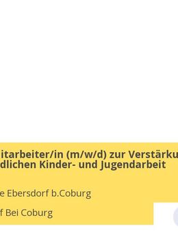 Pädagog. Mitarbeiter/in (m/w/d) zur Verstärkung der gemeindlichen Kinder- und Jugendarbeit - Ebersdorf (Coburg)