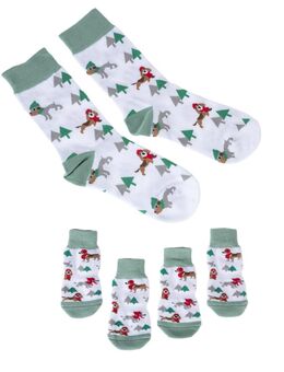 TIAKI Pet & Parent Wintersocken - Set: Haustiersocken (2 Paar) & Menschensocken (1 Paar)