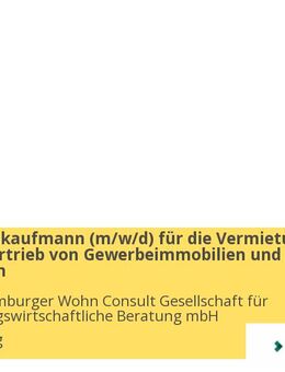 Immobilienkaufmann (m/w/d) für die Vermietung und den Vertrieb von Gewerbeimmobilien und Wohnungen - Hamburg