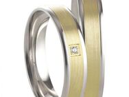 Rhodinierte bicolor Partnerringe in 925er Silber SR566-SR567 - Aholming