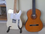 1 Elekktrogitarre mit Ständer 1 Konzertvgitarre - Unkel